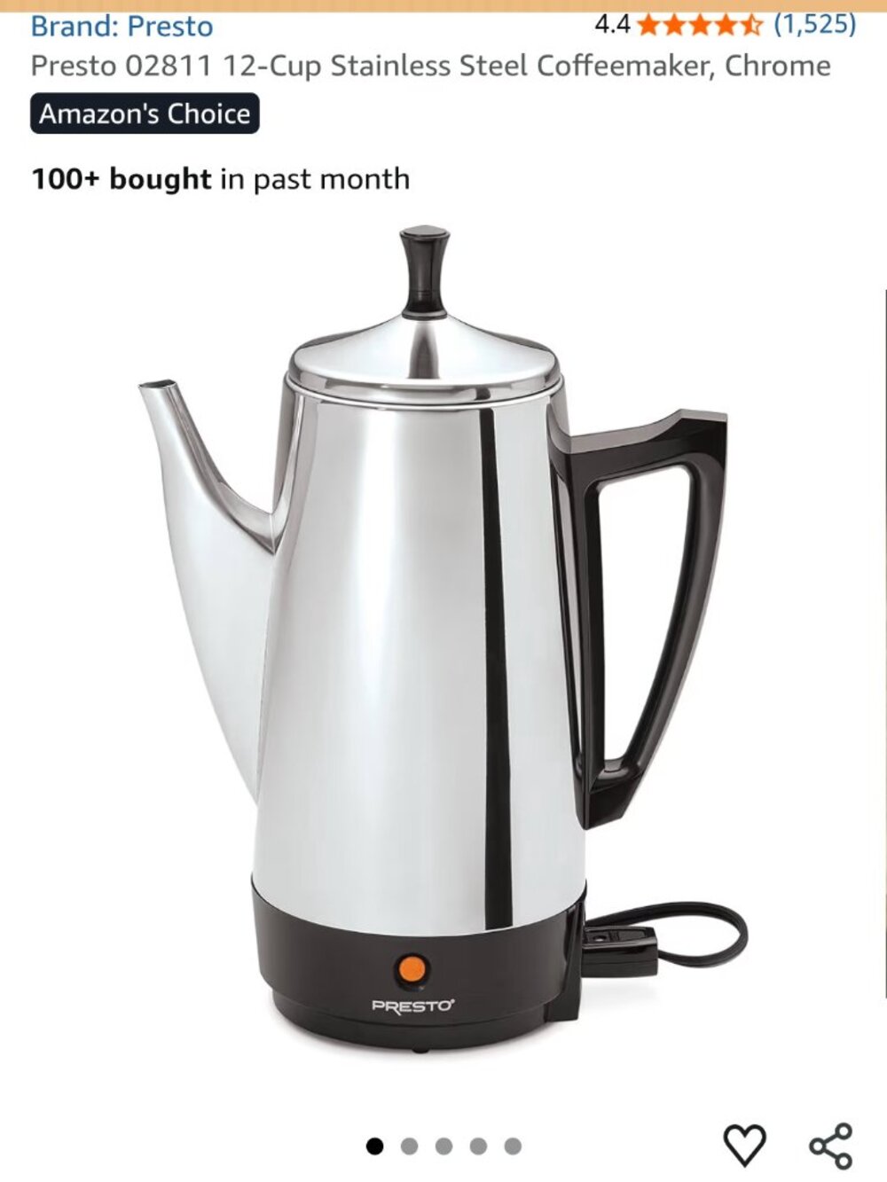 Presto Electric Percolator